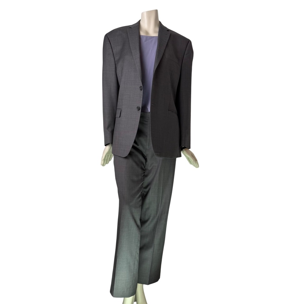 Michael Kors Mens 100% Wool 2pc Suit Blazer Pants Charcoal Grey Classic 42S 36W